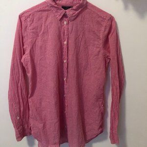 JCREW RED GINGHAM BUTTON DOWN SHIRT